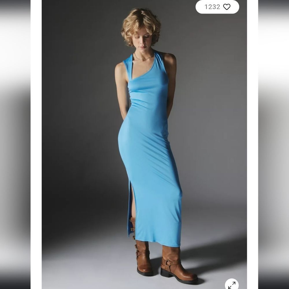 - Yasmine asymmetrical maxi dress M blue NWT